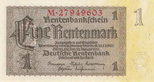 1 Rentenmark 1937 ro.166b M